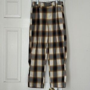 Women's Urban Outfitters Super HighRise Plaid Trouser Slacks Ankle Pleated Small